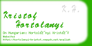 kristof hortolanyi business card